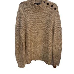 Banana Republic Tan Cowl Neck Sweater with Textured Knit